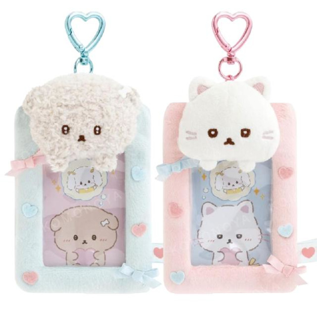 San-X 意志薄弱醬 逃避小狗 絨毛造型拍立得小卡收納套鑰匙圈 (探頭款)