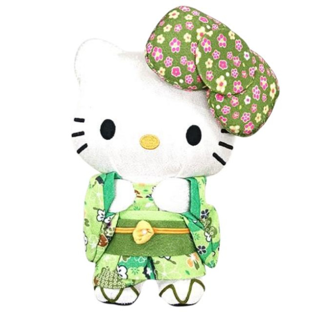 Sanrio 三麗鷗 Hello Kitty 布料玩偶娃娃 L (綠和服款)