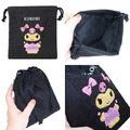 Sanrio 三麗鷗 尼龍刺繡束口袋 (曬黑款) Kitty 美樂蒂 酷洛米_3