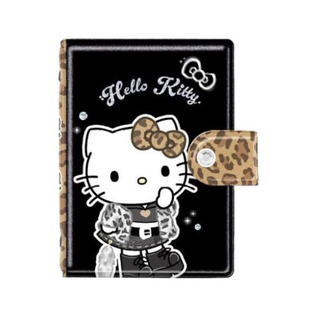Sanrio 三麗鷗 Hello Kitty 六孔夾活頁手帳本 (黑豹紋款)