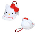 Sanrio 三麗鷗 Hello Kitty 絨毛造型零錢包附扣環 (大臉帽子款)_3