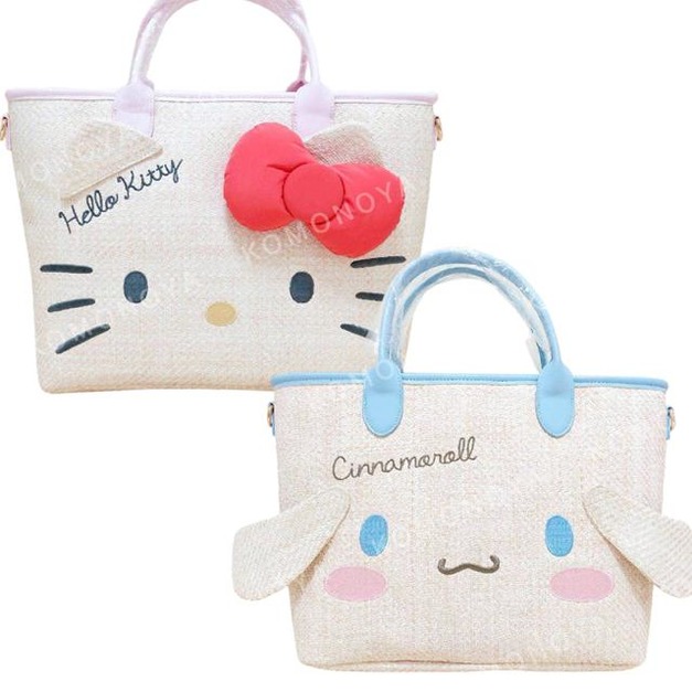 Sanrio 三麗鷗 造型編織手提包 (大臉款) Kitty 大耳狗