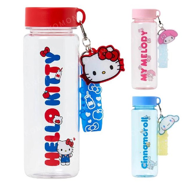 Sanrio 三麗鷗 透明旋轉冷水壺附吊飾 520ml (姓名款) Kitty 美樂蒂 大耳狗