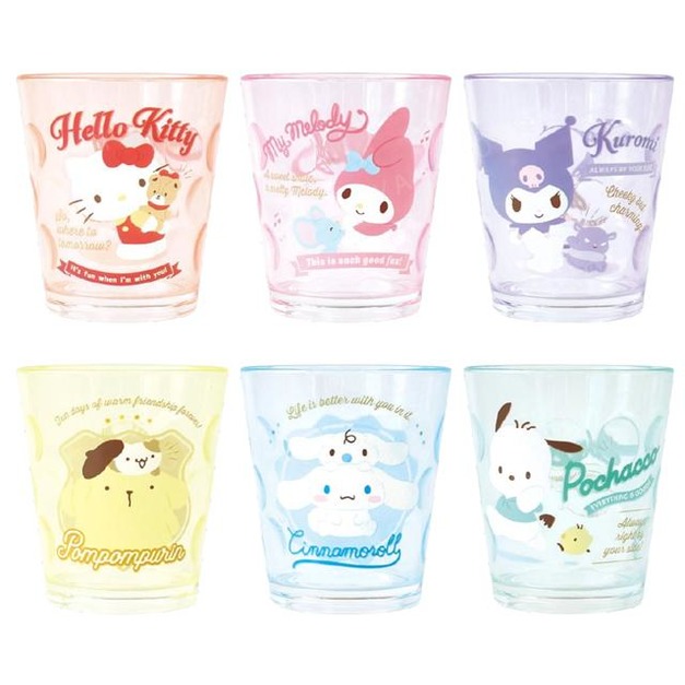 Sanrio 三麗鷗 透明無把壓克力杯 200ml (好友款) Kitty 美樂蒂 布丁狗