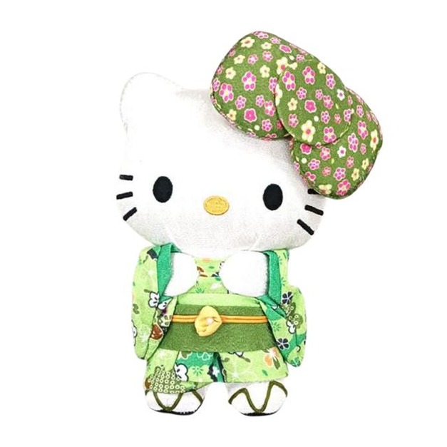 Sanrio 三麗鷗 Hello Kitty 布料玩偶娃娃 M (綠和服款)
