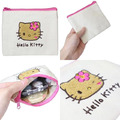 Sanrio 三麗鷗 Hello Kitty 帆布扁平零錢包 (刺繡大臉款)_2