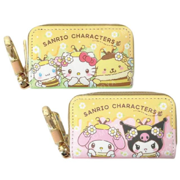 Sanrio 三麗鷗大集合 皮質車用鑰匙包 (蜜蜂系列)
