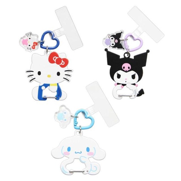 Sanrio 三麗鷗 造型手機扣環附掛片 (側坐款) Kitty 酷洛米 大耳狗