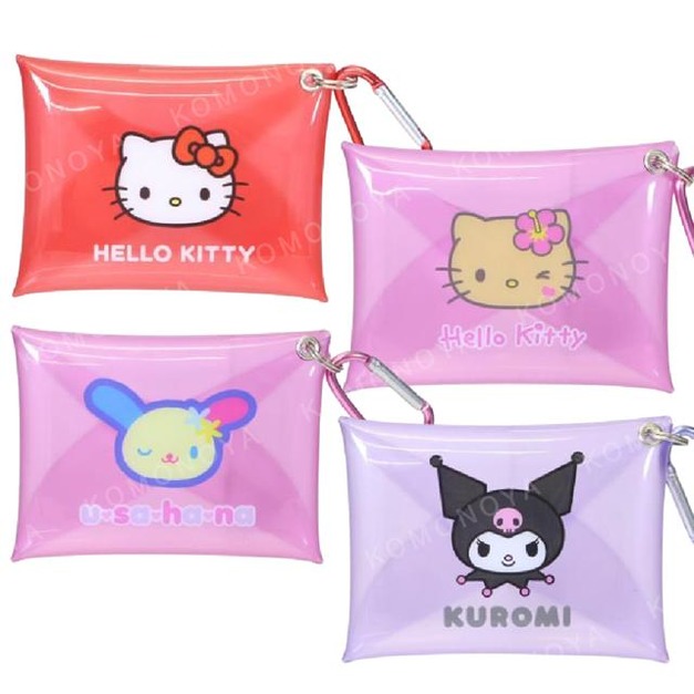 Sanrio 三麗鷗 PVC扣式收納包附扣環 (大臉款) Kitty 花小兔 酷洛米