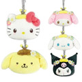 Sanrio 三麗鷗 絨毛玩偶伸縮票卡零錢包 (蜜蜂系列) Kitty 美樂蒂 布丁狗 大耳狗