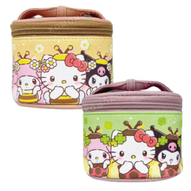 Sanrio 三麗鷗大集合 皮質手提化妝包 (蜜蜂/瓢蟲系列)