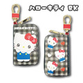 Sanrio 三麗鷗 Hello Kitty 皮質車用鑰匙包 (格紋款)_2