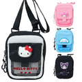 Sanrio 三麗鷗 尼龍拉鍊斜背包 (大臉款) Kitty 美樂蒂 大耳狗 酷洛米