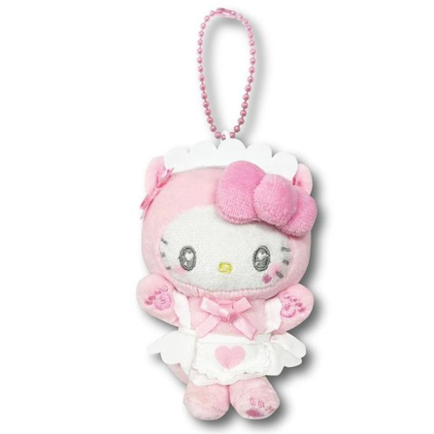 Sanrio 三麗鷗 Hello Kitty 絨毛玩偶吊飾 粉白貓咪 (貓貓女僕)