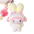 ▲新品特價 Sanrio 三麗鷗 美樂蒂 植絨公仔串珠造型鑰匙圈 (胖耳兔兔復活節)_1
