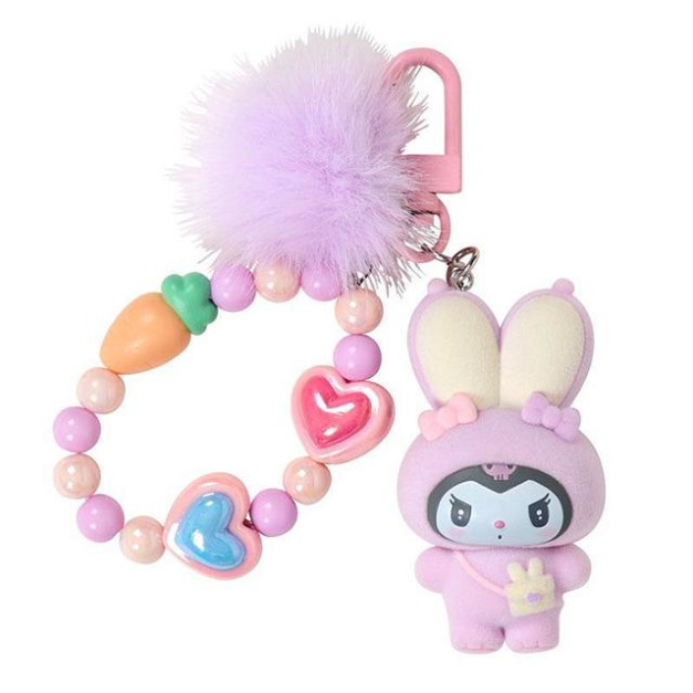 ▲新品特價 Sanrio 三麗鷗 酷洛米 植絨公仔串珠造型鑰匙圈 (胖耳兔兔復活節)