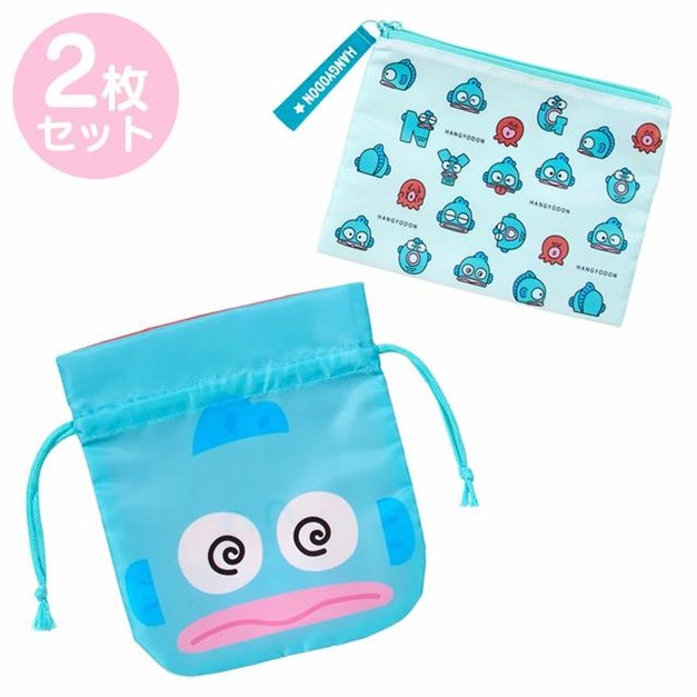 ▲新品特價【預購】Sanrio 三麗鷗 人魚漢頓 尼龍造型收納袋2入組 (幽靈好友表情系列)