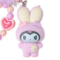 ▲新品特價 Sanrio 三麗鷗 酷洛米 植絨公仔串珠造型鑰匙圈 (胖耳兔兔復活節)_1