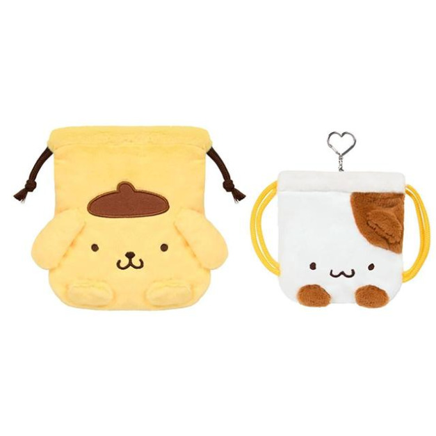 ▲新品特價 Sanrio 三麗鷗 布丁狗 絨毛造型束口袋2入組 (好朋友變裝系列)