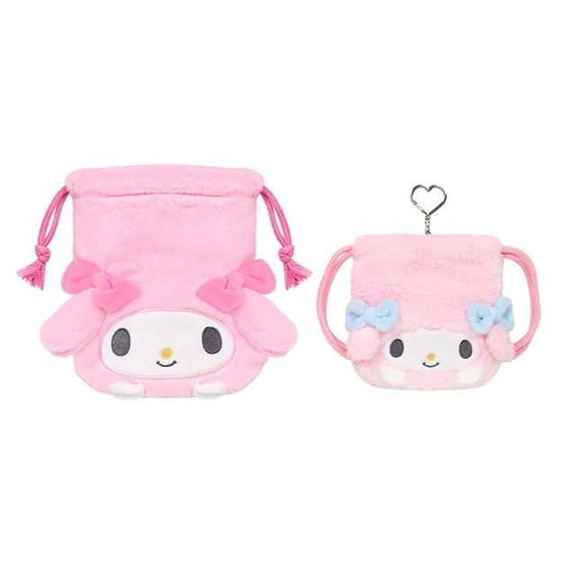 ▲新品特價 Sanrio 三麗鷗 美樂蒂 絨毛造型束口袋2入組 (好朋友變裝系列)