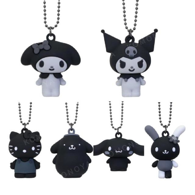 ▲新品特價 Sanrio 三麗鷗 PVC造型公仔吊飾 (時髦黑白風格系列) Kitty 美樂蒂 布丁狗 花小兔