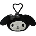 ▲新品特價 Sanrio 三麗鷗 絨毛造型零錢包吊飾 (時髦黑白風格系列) Kitty 美樂蒂 布丁狗 花小兔_2
