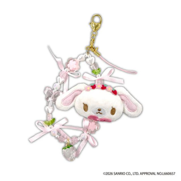 ▲新品特價 Sanrio 三麗鷗 蜜糖邦尼 白兔 絨毛造型串珠手機吊飾 (仙子系列)