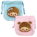 Monchhichi 絨毛造型束口袋 (蝴蝶結款)