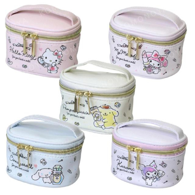 Sanrio 三麗鷗 迷你皮質手提化妝包 (化妝款) Kitty 酷洛米 美樂蒂 布丁狗 大耳狗