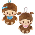 Monchhichi 絨毛玩偶零錢包吊飾 (蝴蝶結款)