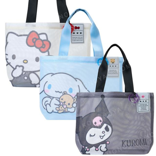 Sanrio 三麗鷗 網狀大手提袋 ( 2026炎夏企劃) Kitty 大耳狗 酷洛米