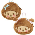 Monchhichi 絨毛造型零錢包吊飾 (蝴蝶結款)