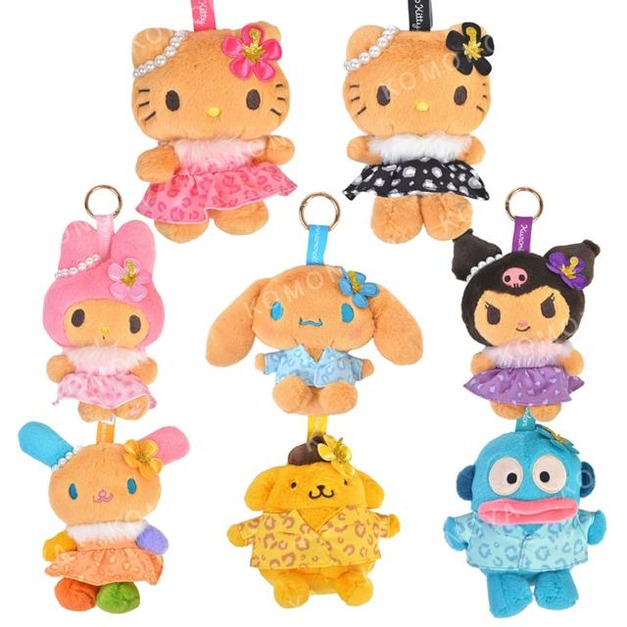 ▲新品特價 Sanrio 三麗鷗 絨毛玩偶吊飾 (度假風情系列) Kitty 布丁狗 大耳狗 漢頓 花小兔