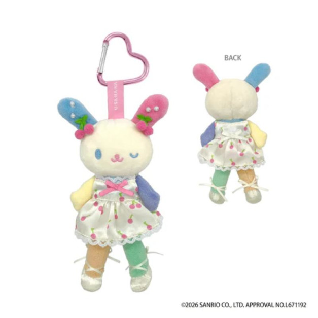 ▲免運特價【預購】Sanrio 花小兔 愛心扣環長腿玩偶吊飾 (櫻桃洋裝 NIC長腿系列)