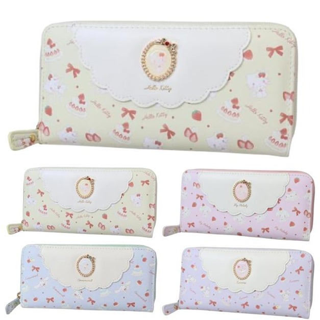 Sanrio 三麗鷗 皮質拉鍊長夾 (草莓鮮奶油蛋糕) Kitty 美樂蒂 酷洛米 大耳狗