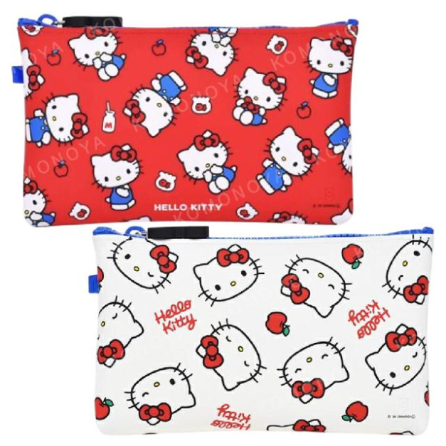 Sanrio 三麗鷗 Hello Kitty 扁平矽膠收納包 (紅/白款)