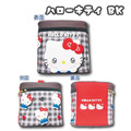 Sanrio 三麗鷗 Hello Kitty 皮質手提化妝包附鏡 (格紋表情款)_2