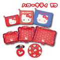 Sanrio 三麗鷗 Hello Kitty 旅行收納包6入組 紅 (格紋表情款)_1