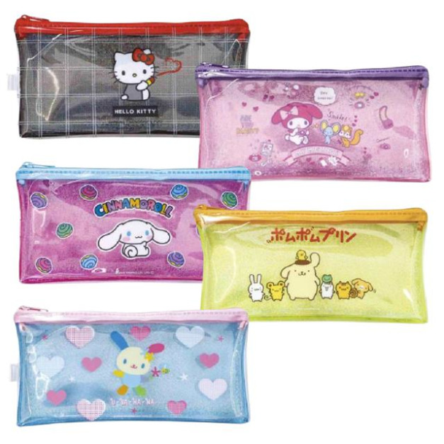 Sanrio 三麗鷗 PVC拉鍊筆袋 (亮粉款) Kitty 美樂蒂 大耳狗 酷洛米
