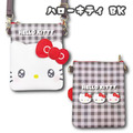 Sanrio 三麗鷗 Hello Kitty 皮質造型斜背包 (格紋表情款)_1