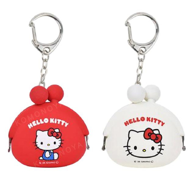 Sanrio 三麗鷗 Hello Kitty 迷你矽膠零錢包鑰匙圈 (紅/白款)