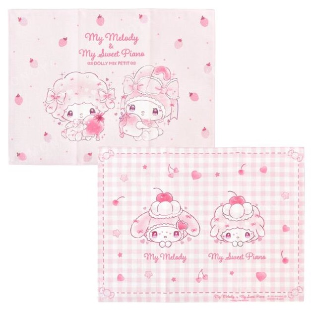 Sanrio 三麗鷗 x DOLLYMIX 美樂蒂 Piano 長方形便當餐巾 40x30cm (夢幻草莓蛋糕)