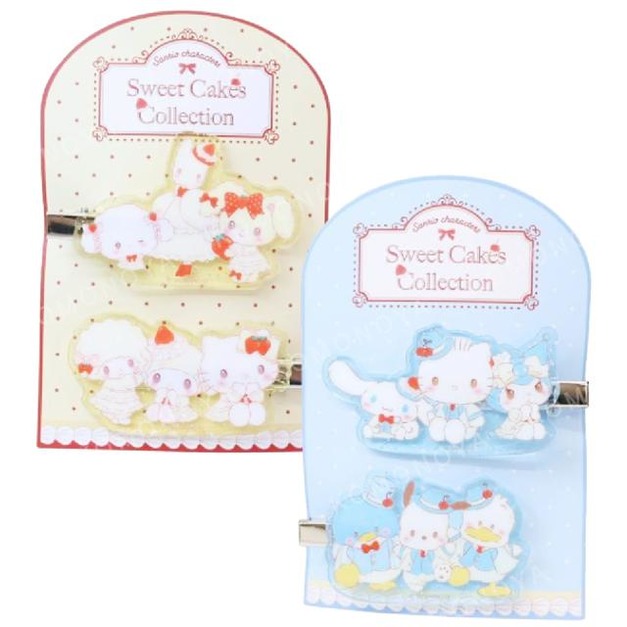 Sanrio 三麗鷗 壓克力造型髮夾2入組 (鮮奶油蛋糕)