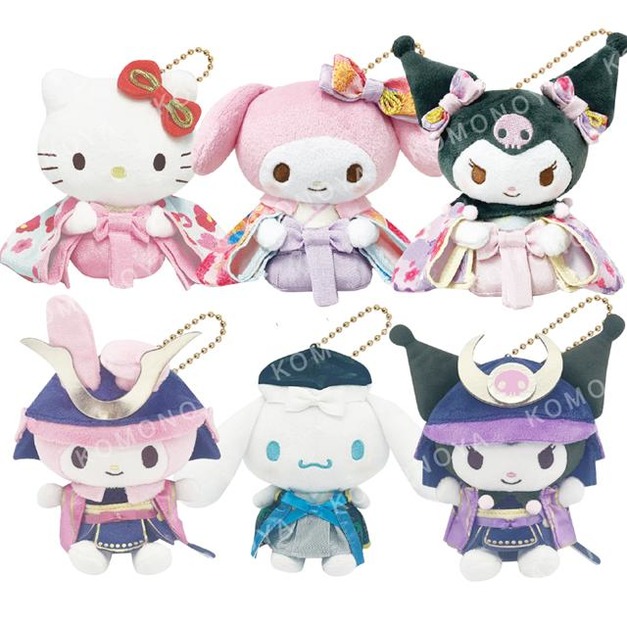 Sanrio 三麗鷗 絨毛玩偶吊飾 (戰國風) Kitty 美樂蒂 酷洛米