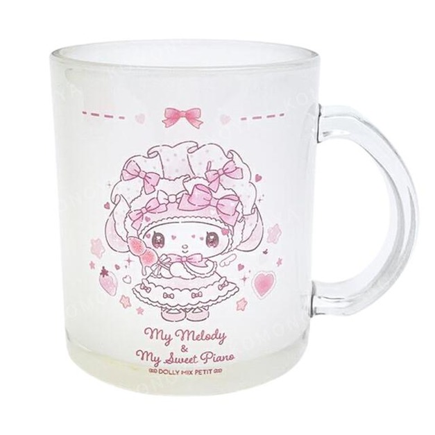 Sanrio 三麗鷗 x DOLLYMIX 美樂蒂 Piano 玻璃馬克杯 (夢幻草莓蛋糕)