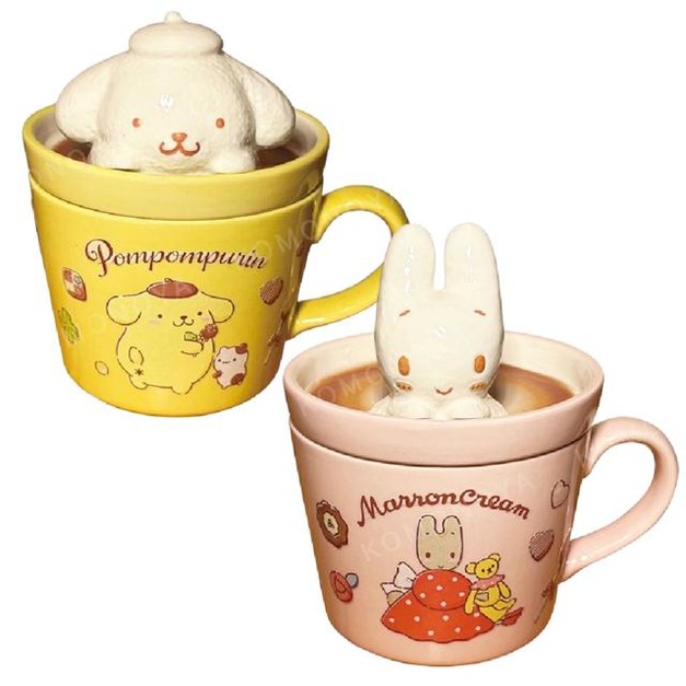 Sanrio 三麗鷗 陶瓷造型馬克杯附蓋 240ml (泡咖啡款) 布丁狗 兔媽媽