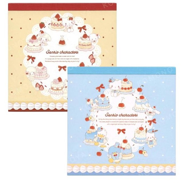 Sanrio 三麗鷗大集合 方形便條本 (鮮奶油蛋糕)