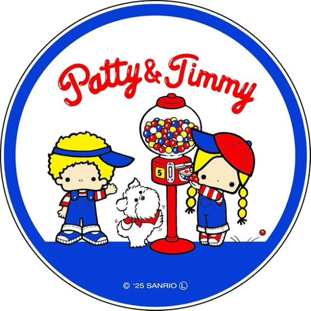 Sanrio 三麗鷗 Patty&Jimmy 陶瓷圓形杯墊 (糖果機)