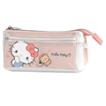 Sanrio 三麗鷗 皮質三角拉鍊筆袋 (好友款) Kitty 酷洛米_1