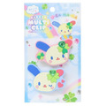 Sanrio 三麗鷗 花小兔 矽膠造型髮夾2入組 (幸運草款)